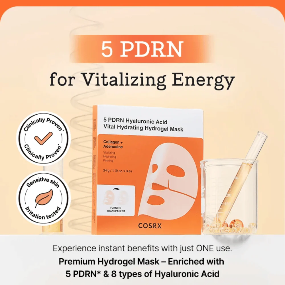5 PDRN Hyaluronic Acid Vital Hydrating Hydrogel Mask (3 sheets) - Image 3