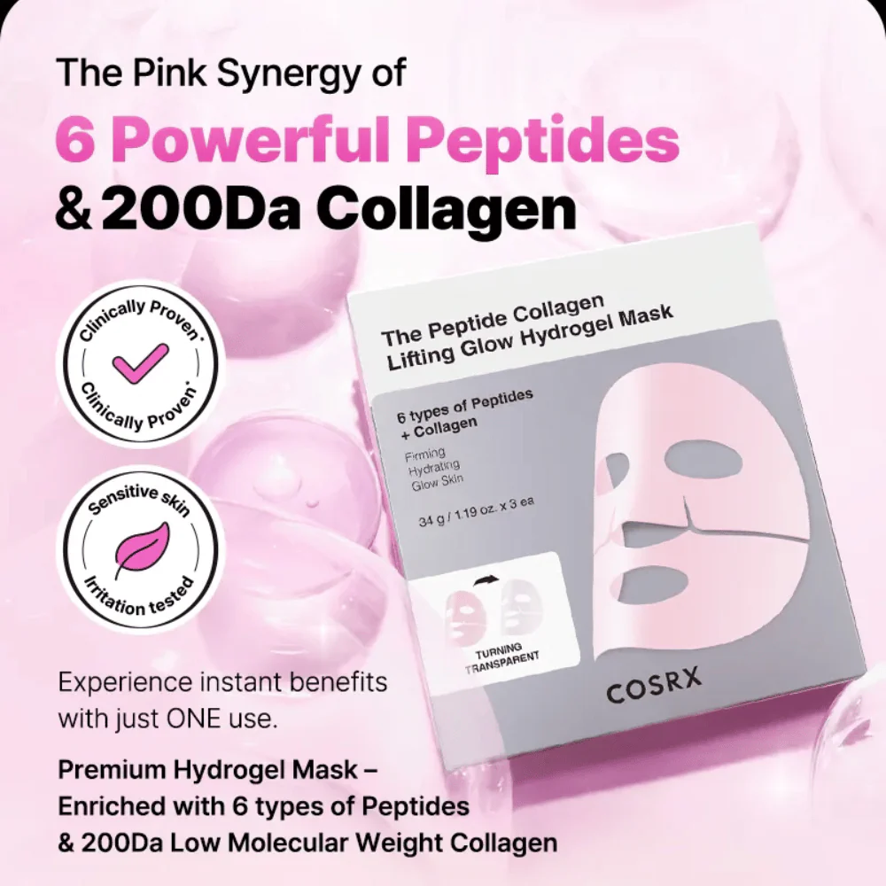 The Peptide Collagen Lifting Glow Hydrogel Mask (3 sheets) - Image 3