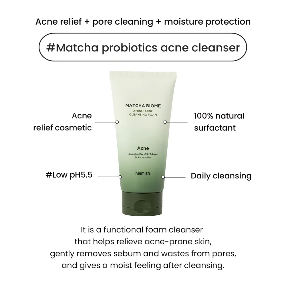 Matcha Biome Amino Acne Cleansing Foam 150g - Image 3